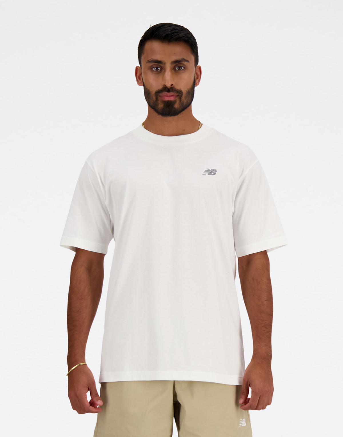 NEW BALANCE T-Shirt Sport Essentials in Cotone Bianco