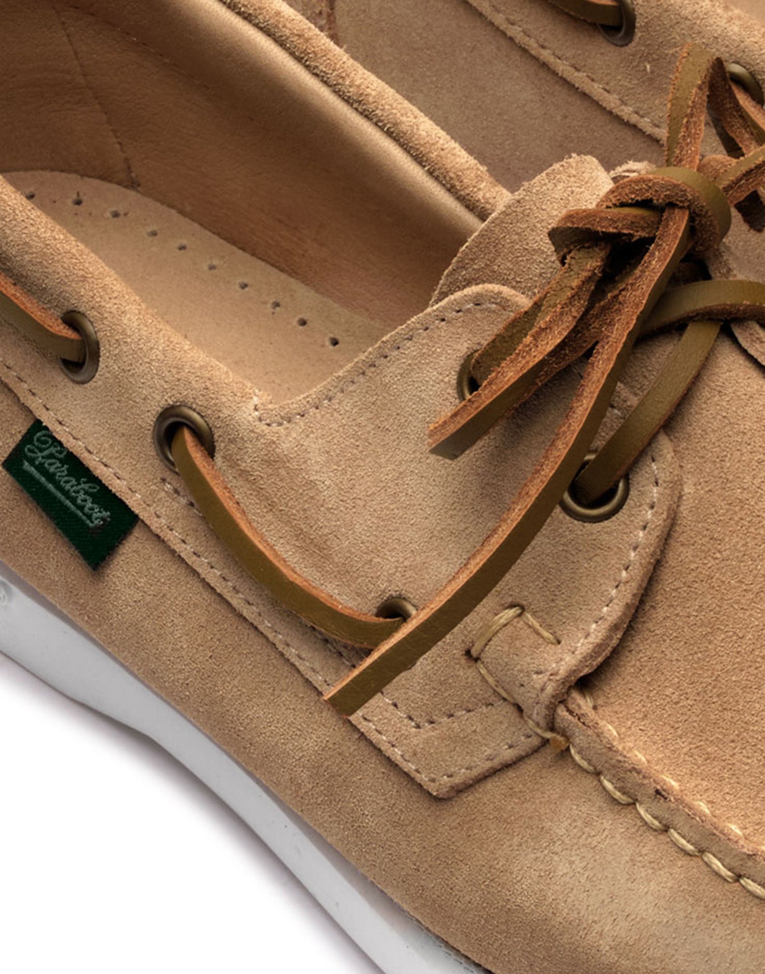 PARABOOT Barth Mocassini Barca in Pelle Scamosciata Beige