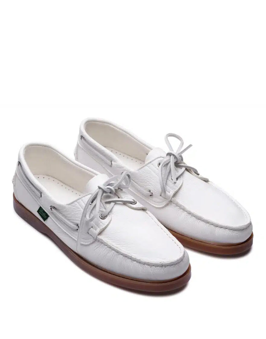 PARABOOT Barth Mocassini Barca in Pelle di Cervo Bianco