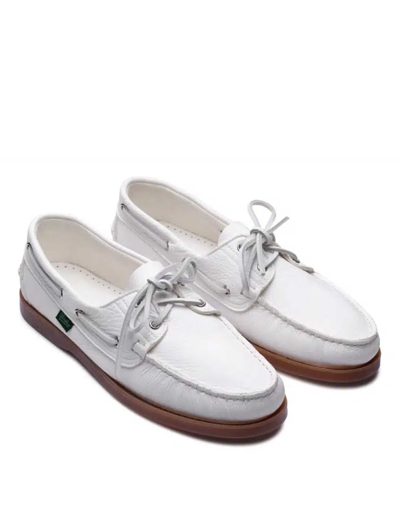 PARABOOT Barth Mocassini Barca in Pelle di Cervo Bianco