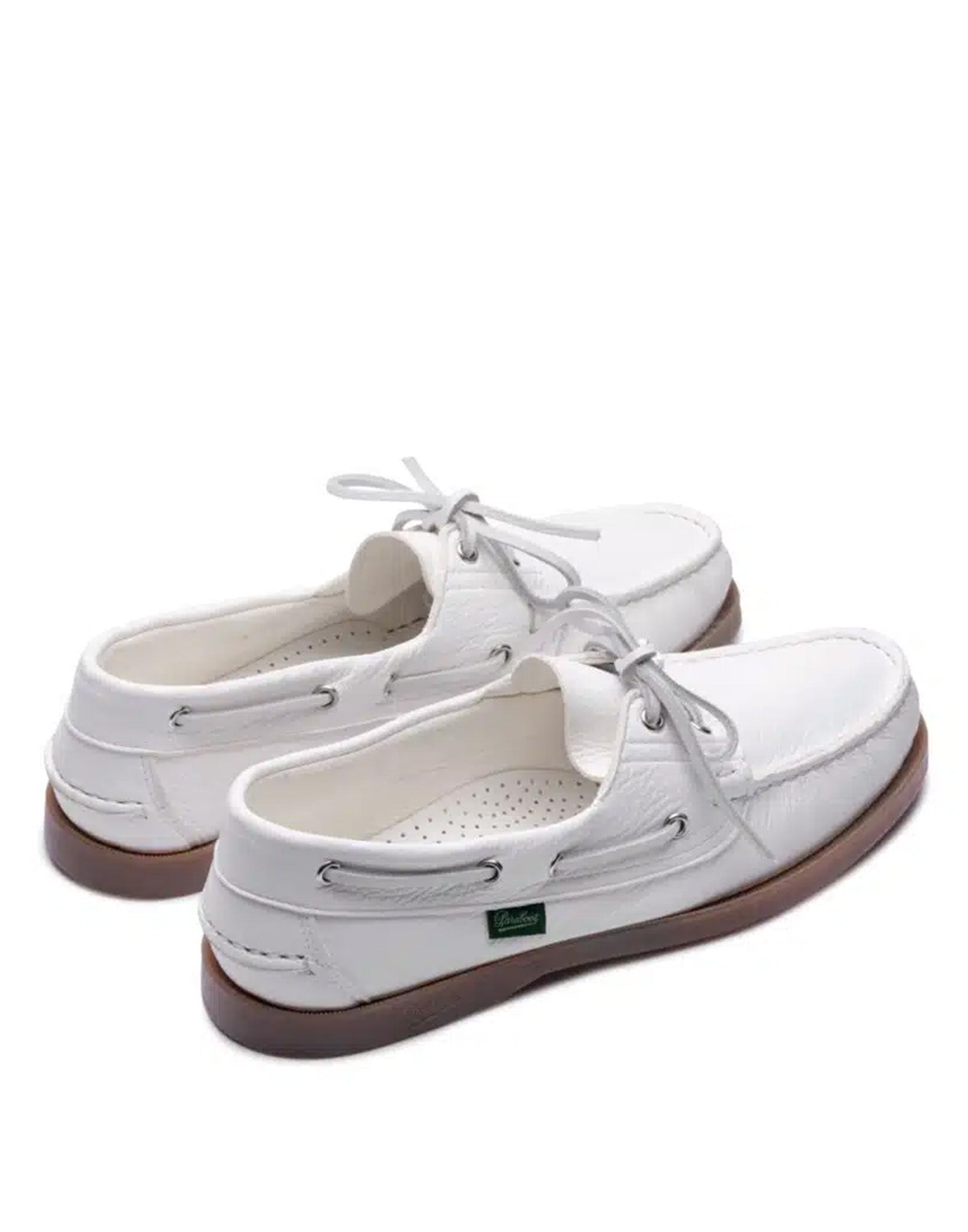 PARABOOT Barth Mocassini Barca in Pelle di Cervo Bianco