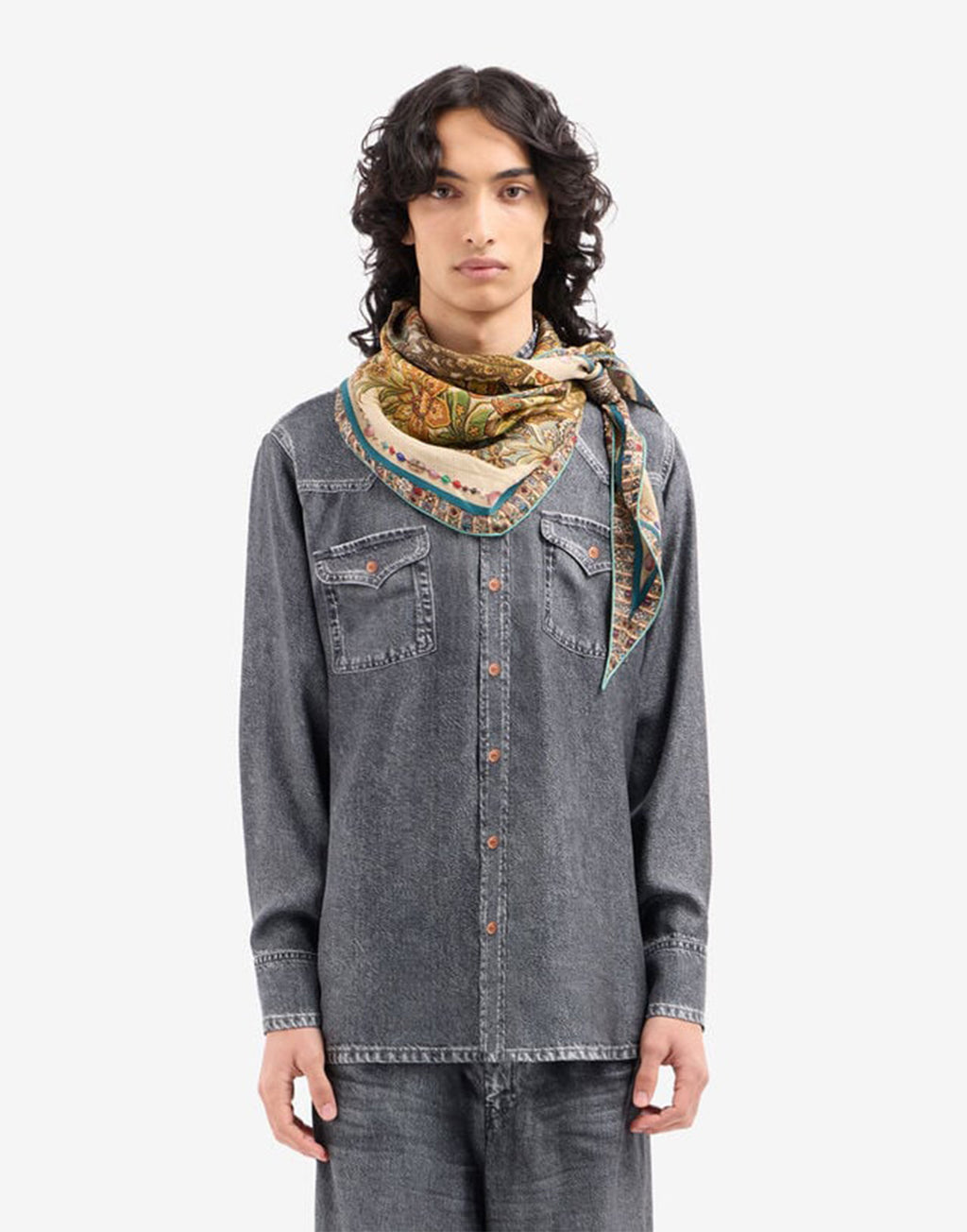 PIERRE-LOUIS MASCIA Sciarpa in Seta con Stampa Giardino Botanico