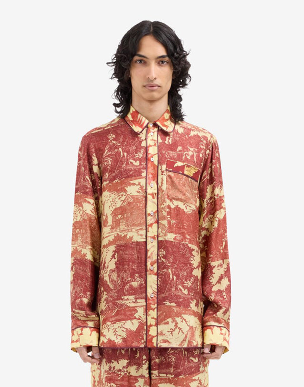 PIERRE-LOUIS MASCIA Camicia in Seta Stampa Barocco