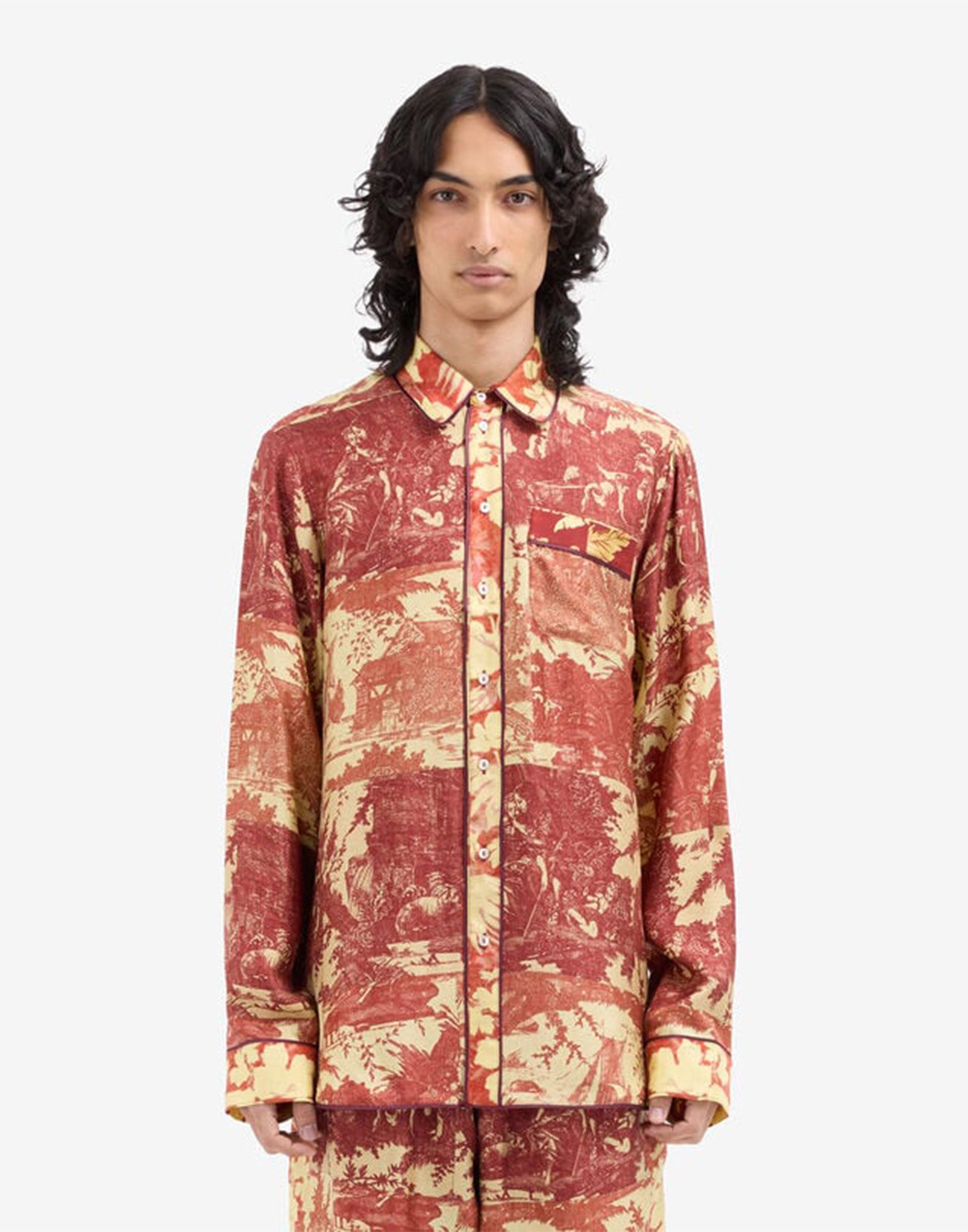 PIERRE-LOUIS MASCIA Camicia in Seta Stampa Barocco