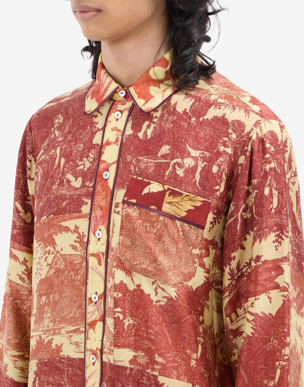 PIERRE-LOUIS MASCIA Camicia in Seta Stampa Barocco