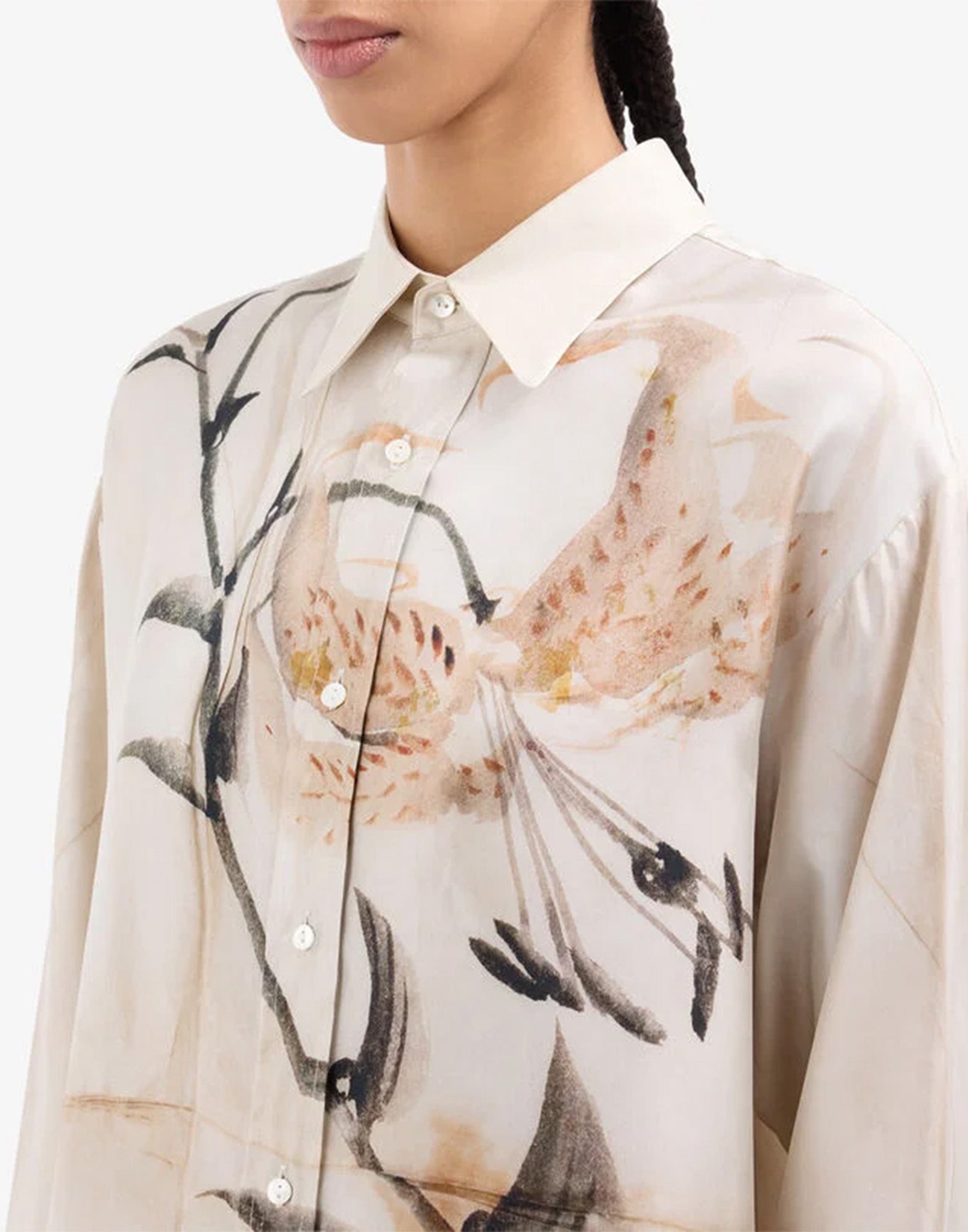 PIERRE-LOUIS MASCIA Camicia in Seta Stampa Bambù