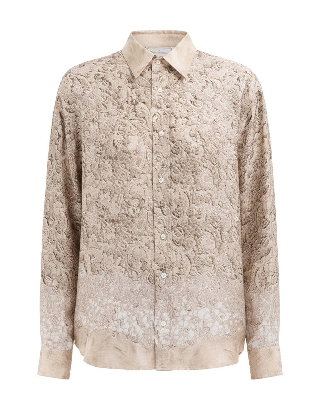 PIERRE-LOUIS MASCIA Camicia in Seta Stampa Macramè