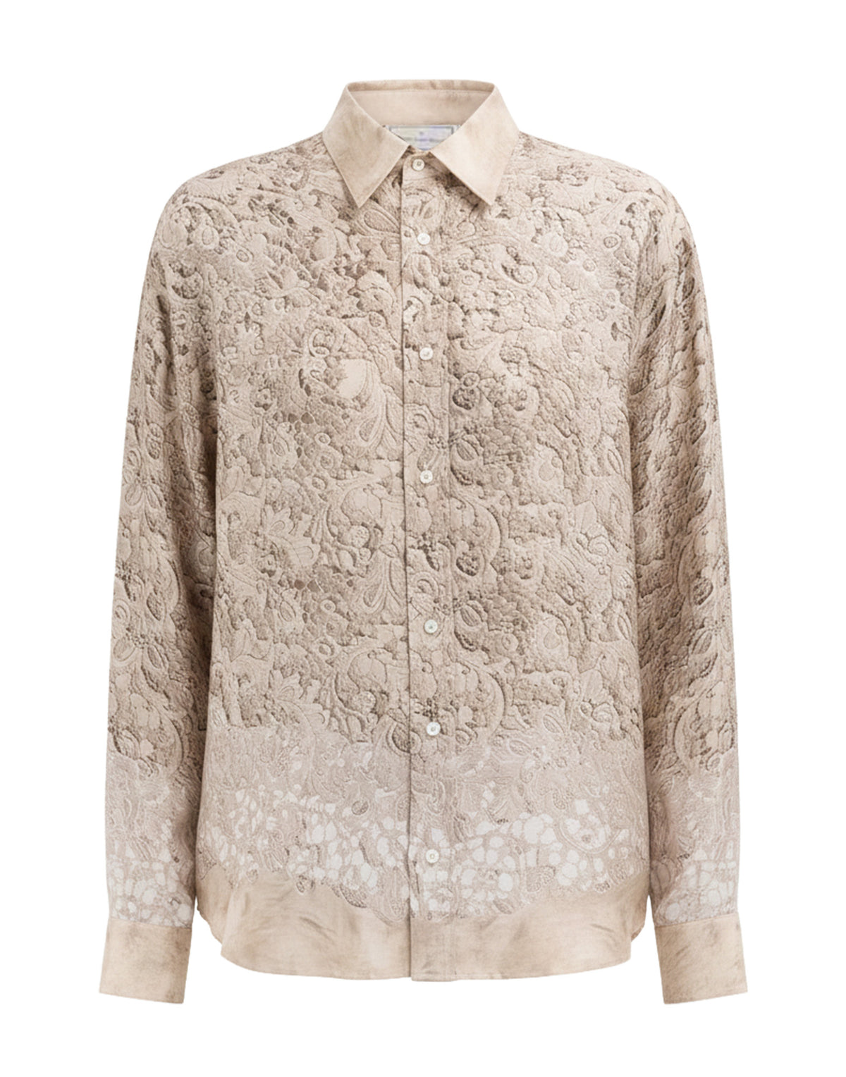 PIERRE-LOUIS MASCIA Camicia in Seta Stampa Macramè