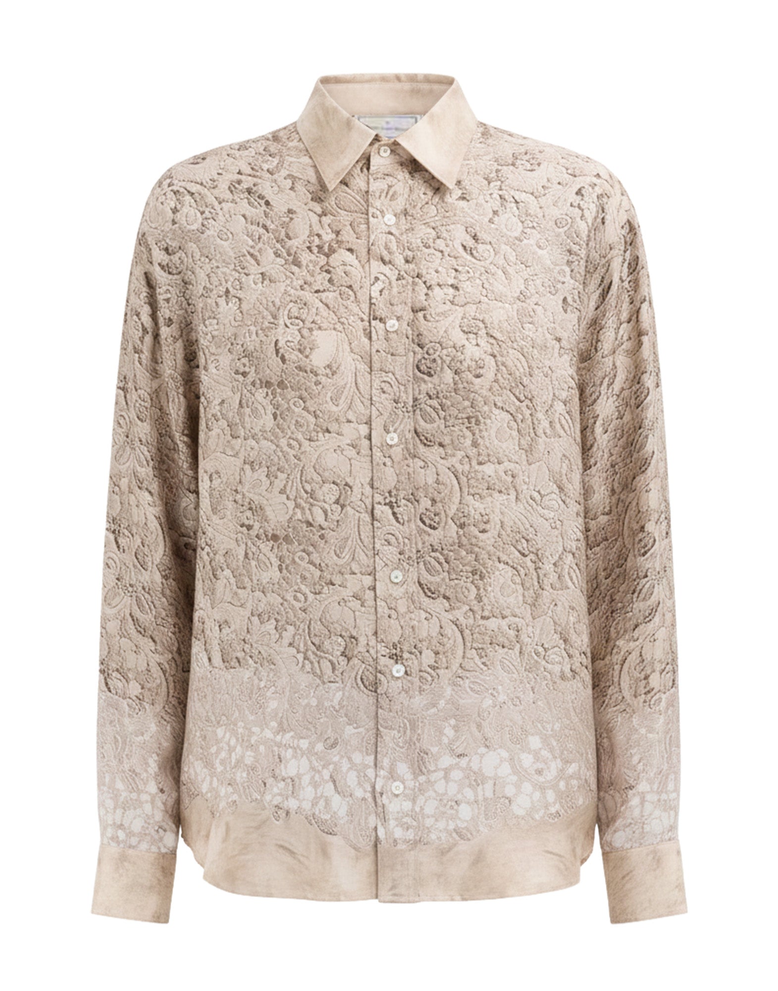 PIERRE-LOUIS MASCIA Camicia in Seta Stampa Macramè