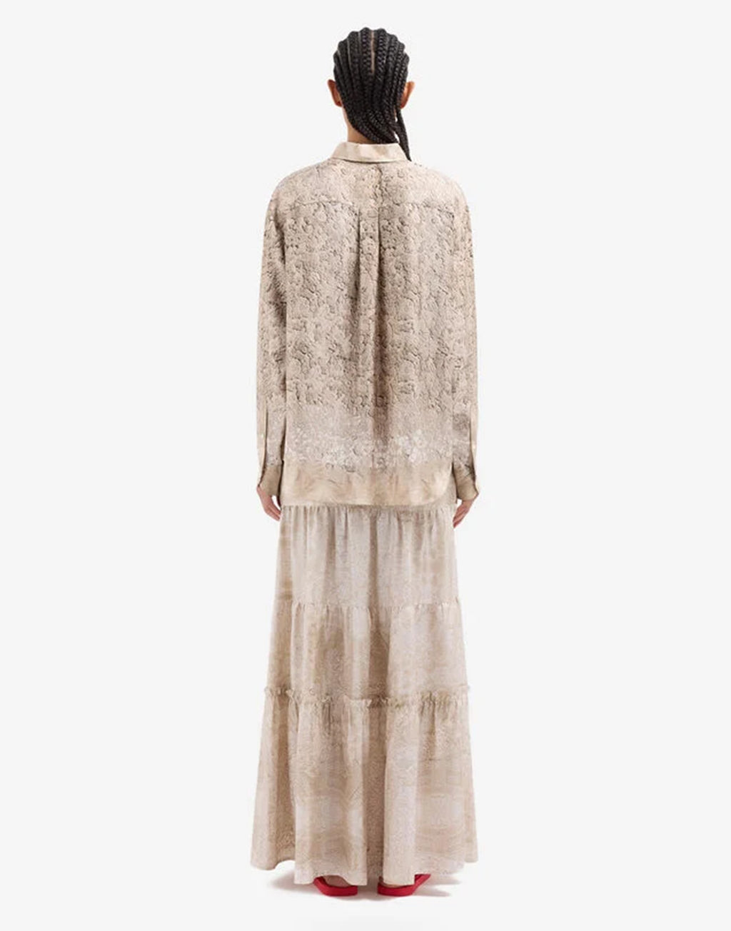 PIERRE-LOUIS MASCIA Camicia in Seta Stampa Macramè