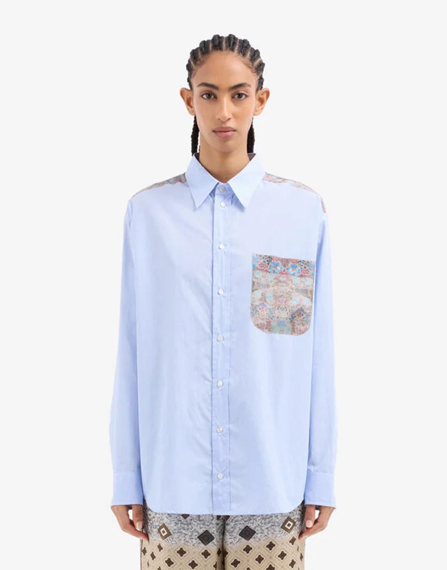 PIERRE-LOUIS MASCIA Camicia in Cotone e Seta Stampa Arazzo