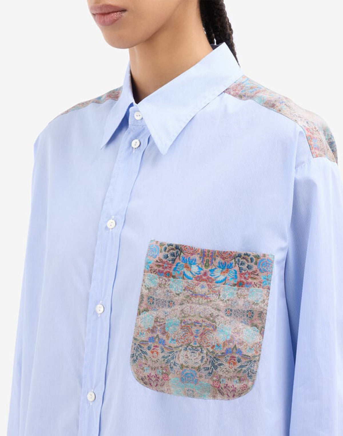 PIERRE-LOUIS MASCIA Chemise en coton et soie imprimé tapisserie