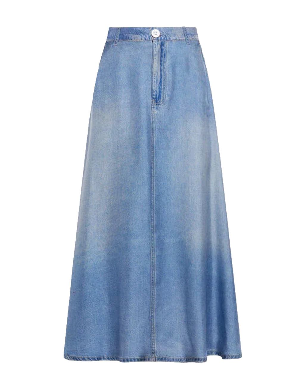 PIERRE-LOUIS MASCIA Gonna Midi in Seta Stampa Denim