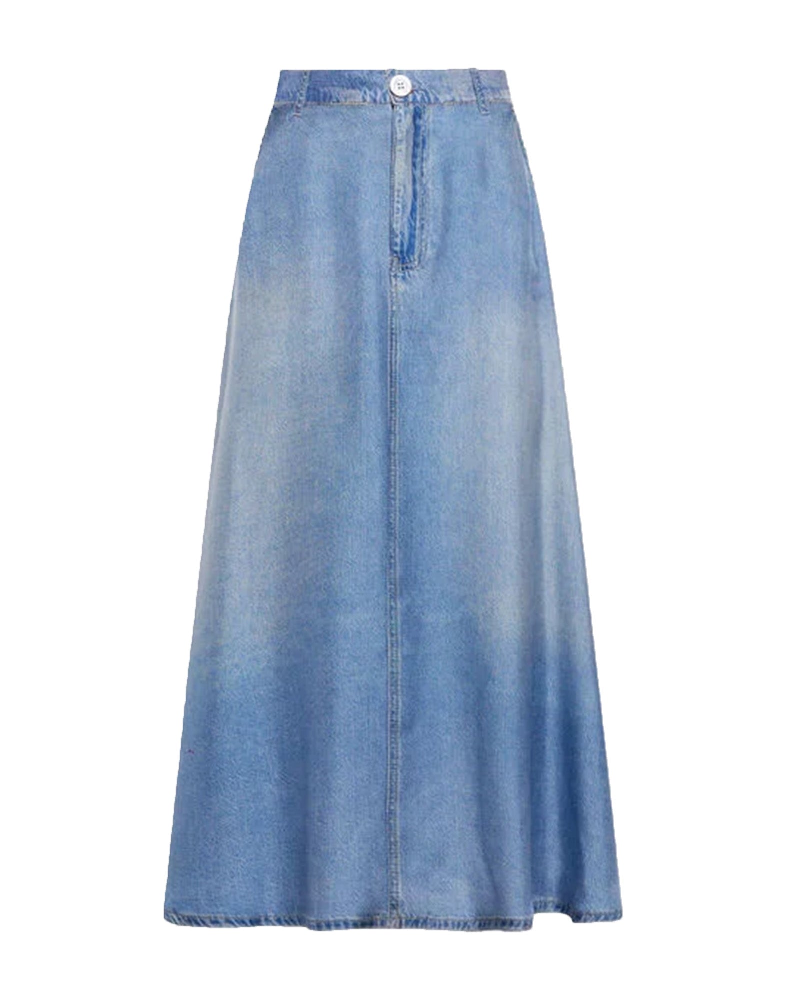 PIERRE-LOUIS MASCIA Gonna Midi in Seta Stampa Denim