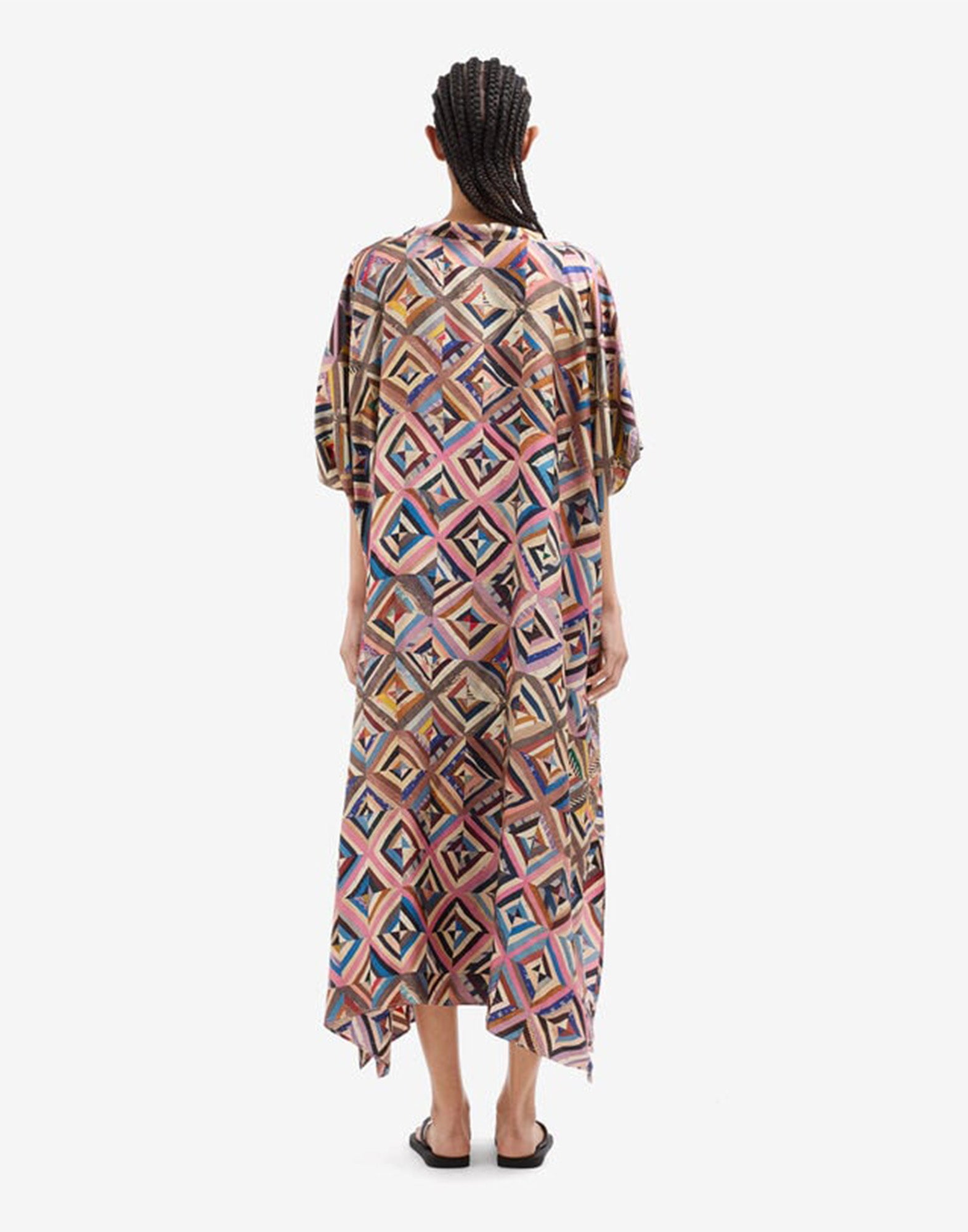 PIERRE-LOUIS MASCIA Caftano in Seta Stampa Mosaico