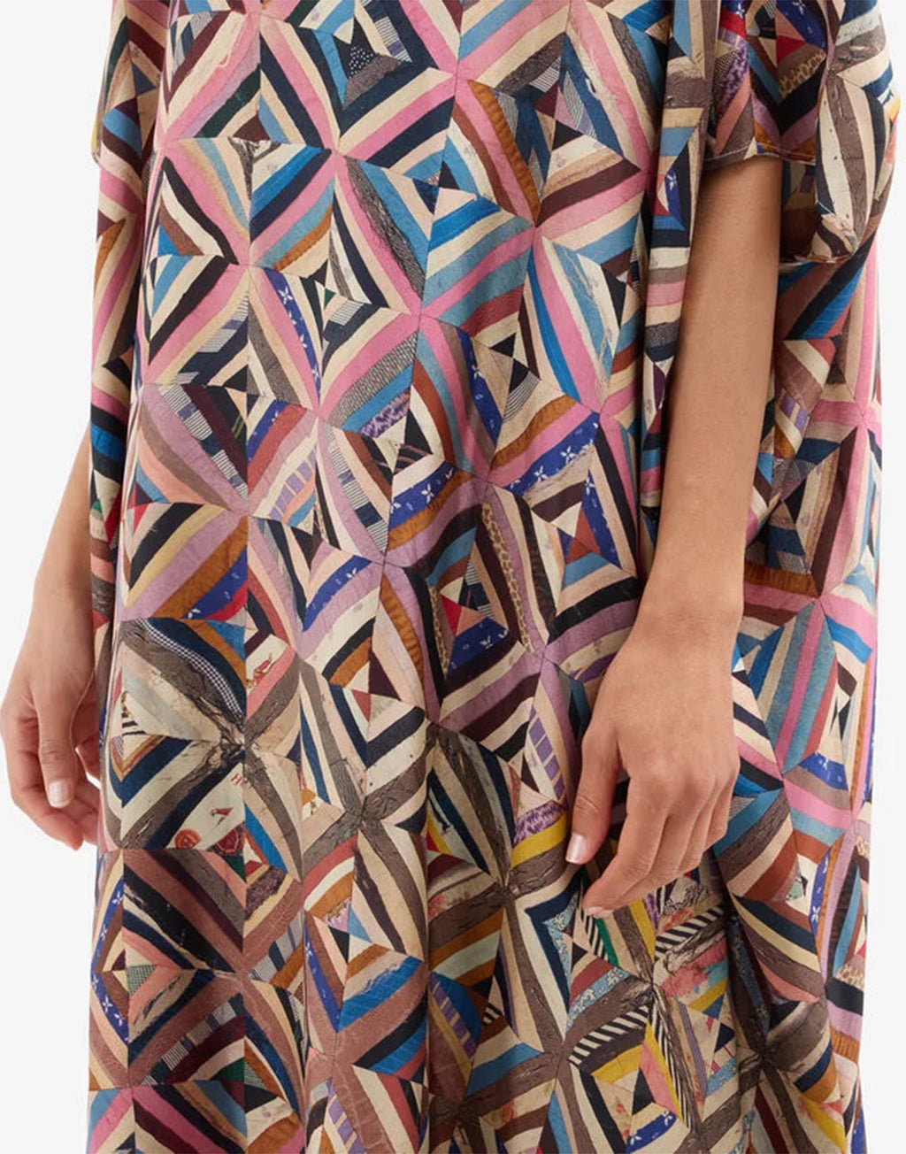 PIERRE-LOUIS MASCIA Caftano in Seta Stampa Mosaico