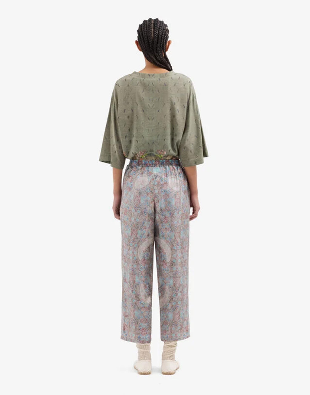 PIERRE-LOUIS MASCIA Pantaloni in Seta Stampa Arazzo