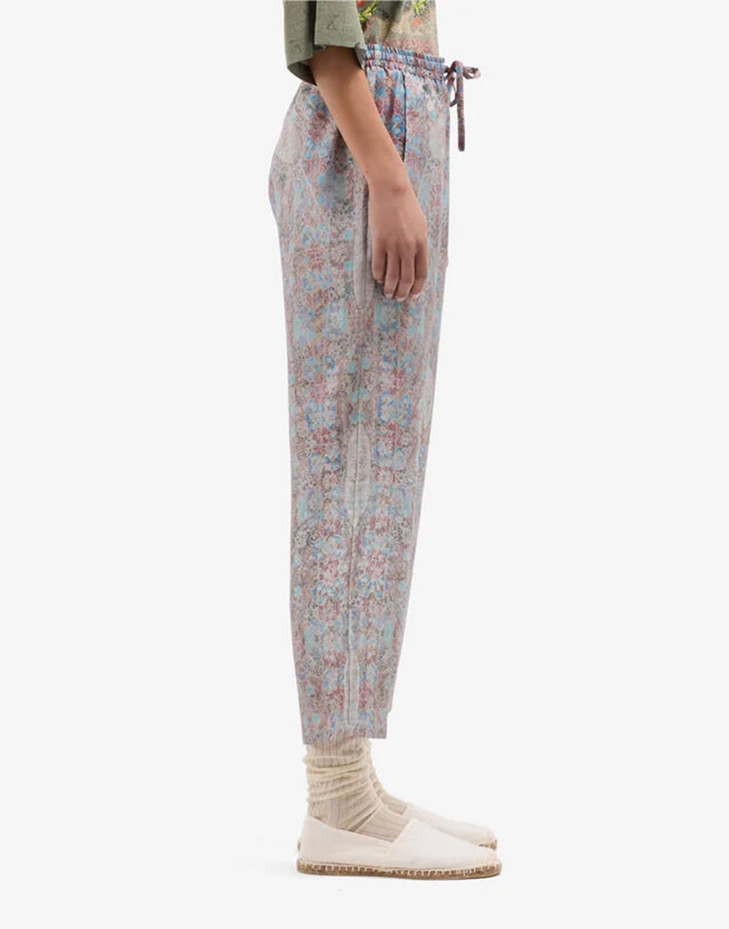 PIERRE-LOUIS MASCIA Pantaloni in Seta Stampa Arazzo