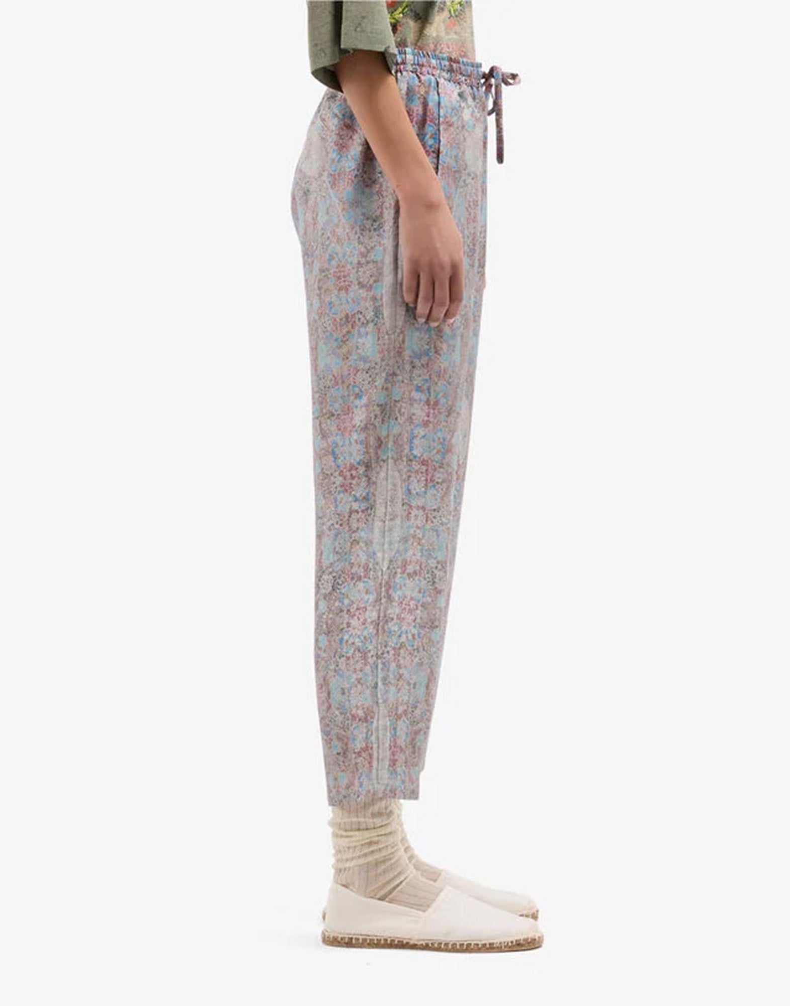 PIERRE-LOUIS MASCIA Pantaloni in Seta Stampa Arazzo