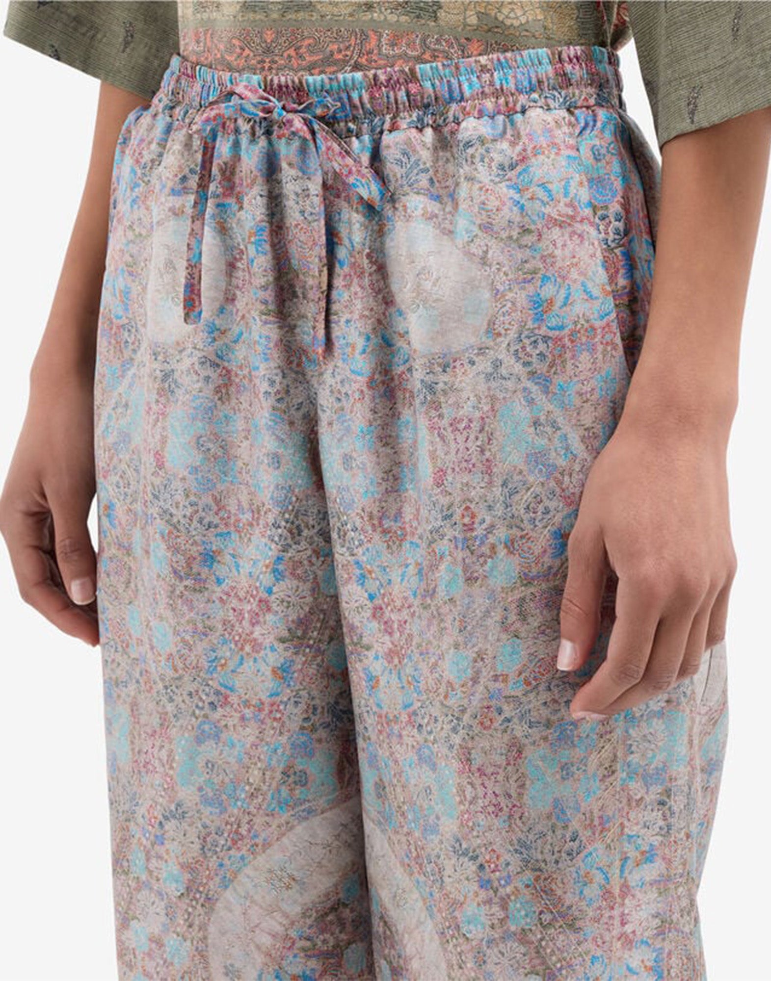 PIERRE-LOUIS MASCIA Pantaloni in Seta Stampa Arazzo