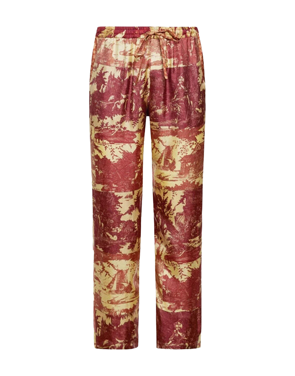 PIERRE-LOUIS MASCIA Pantalon en soie imprimé baroque