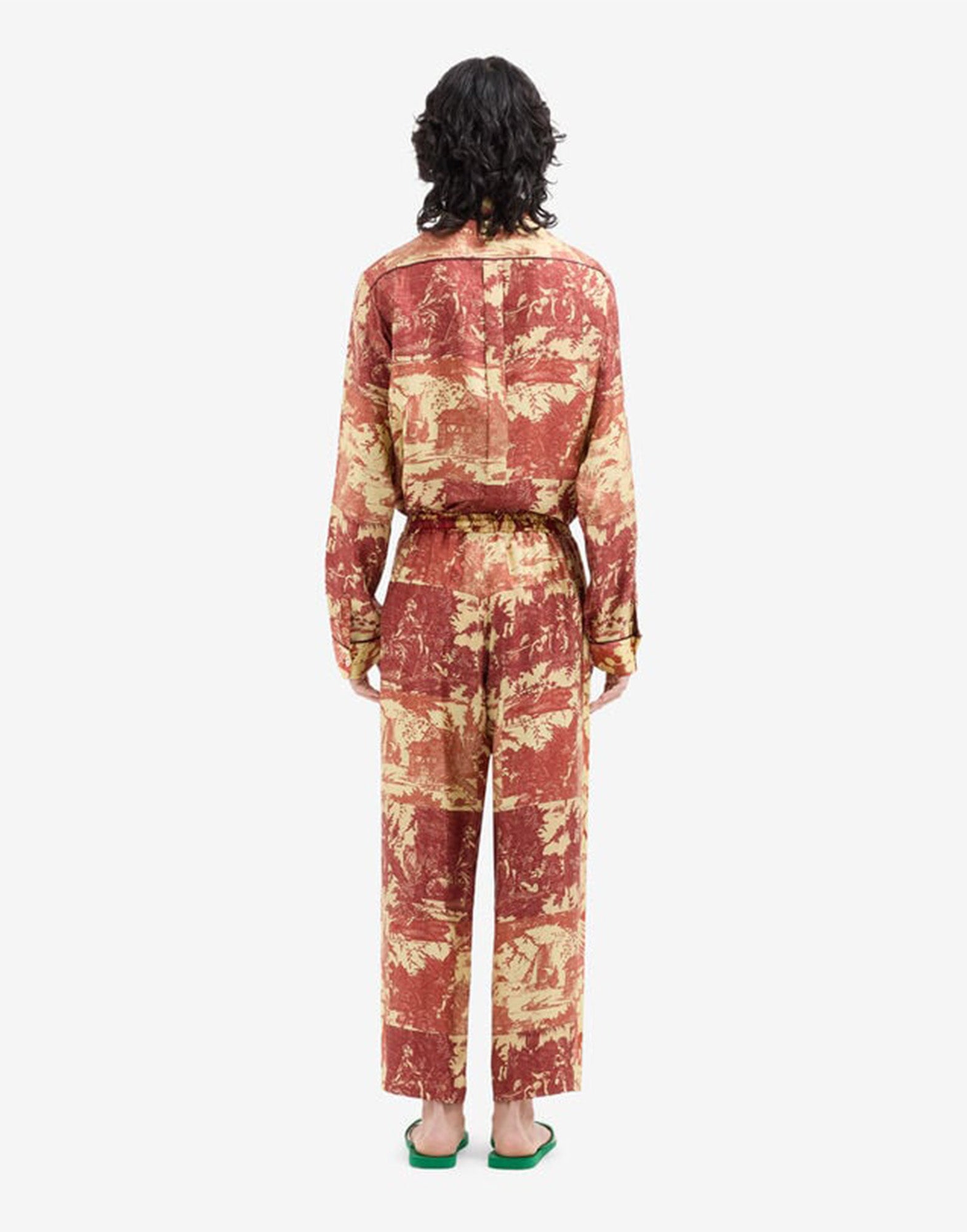 PIERRE-LOUIS MASCIA Pantaloni in Seta Stampa Barocco