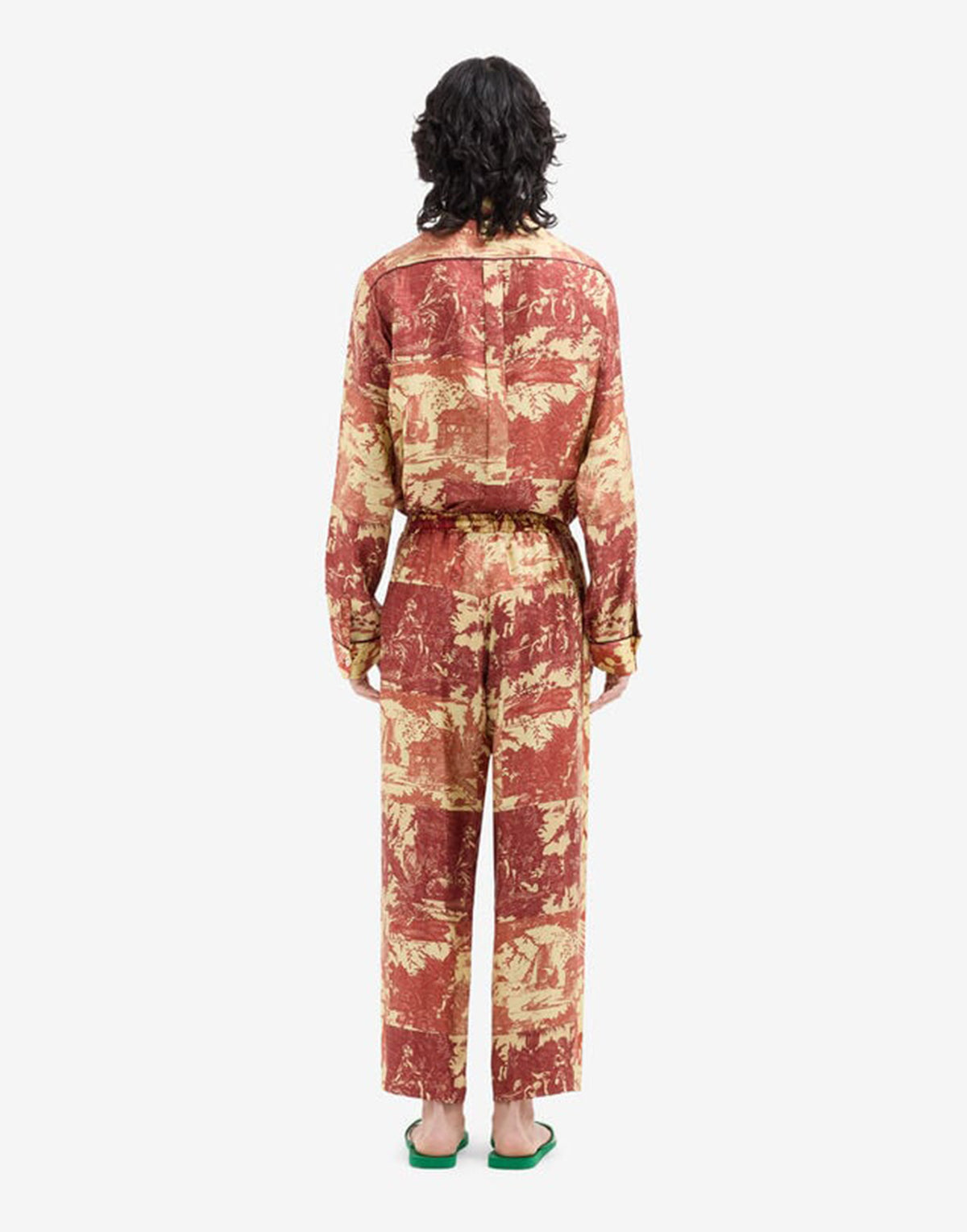 PIERRE-LOUIS MASCIA Pantalon en soie imprimé baroque