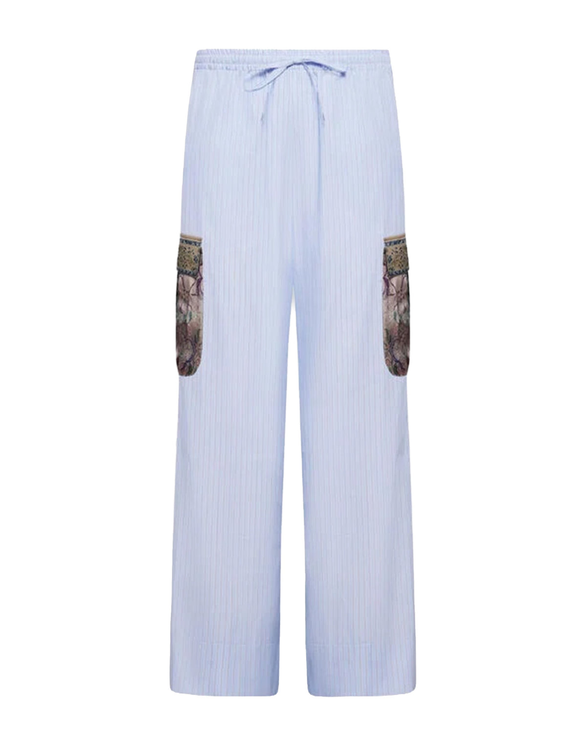 PIERRE-LOUIS MASCIA Pantalon en coton et soie imprimé cendre rosée