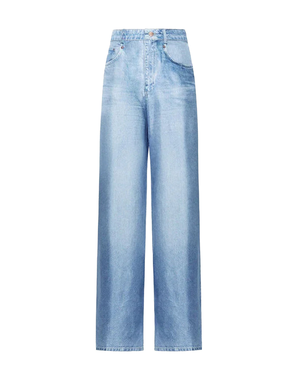 PIERRE-LOUIS MASCIA Pantaloni in Seta Stampa Denim Chiaro