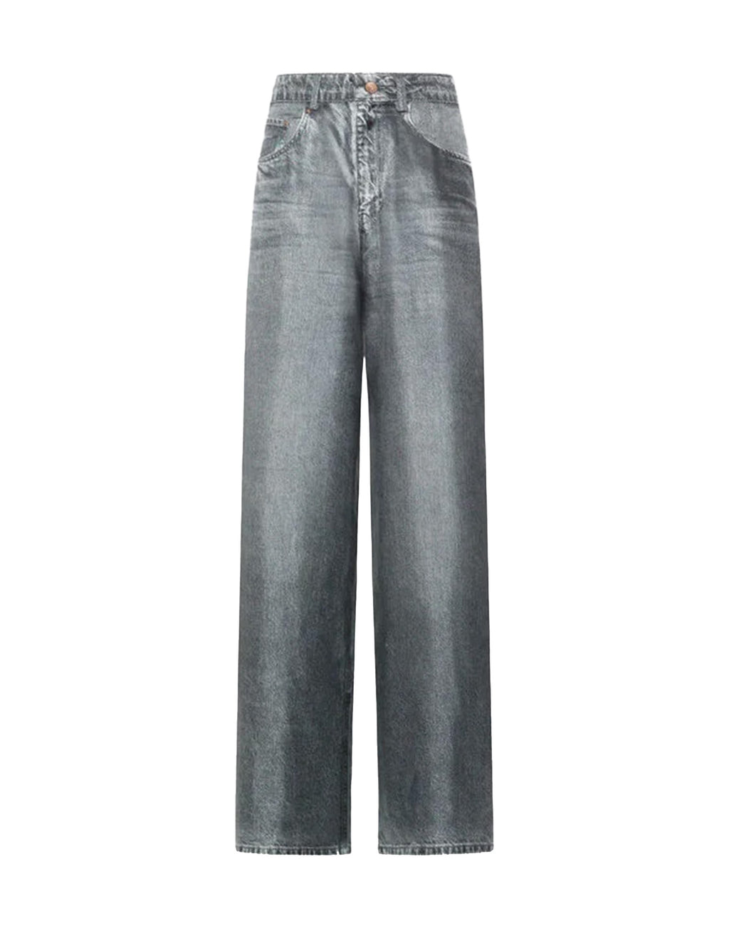 PIERRE-LOUIS MASCIA Pantaloni in Seta Stampa Denim Black