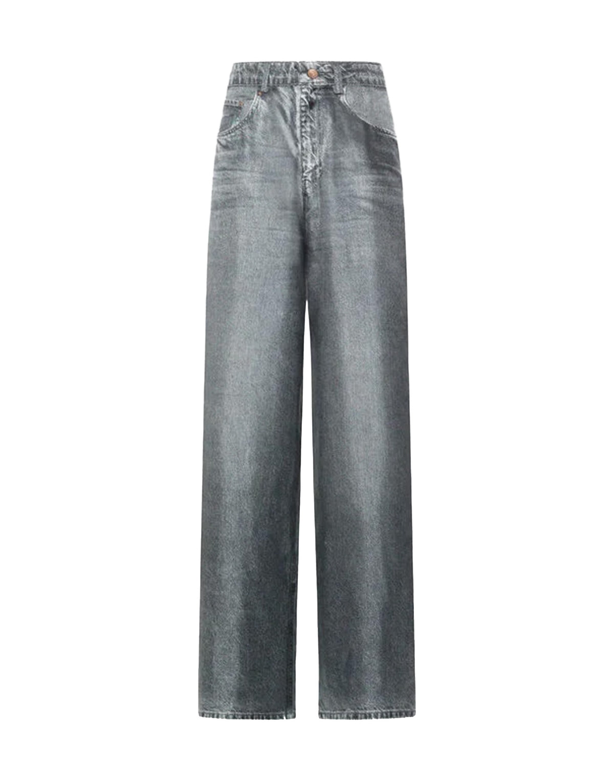 PIERRE-LOUIS MASCIA Pantaloni in Seta Stampa Denim Black