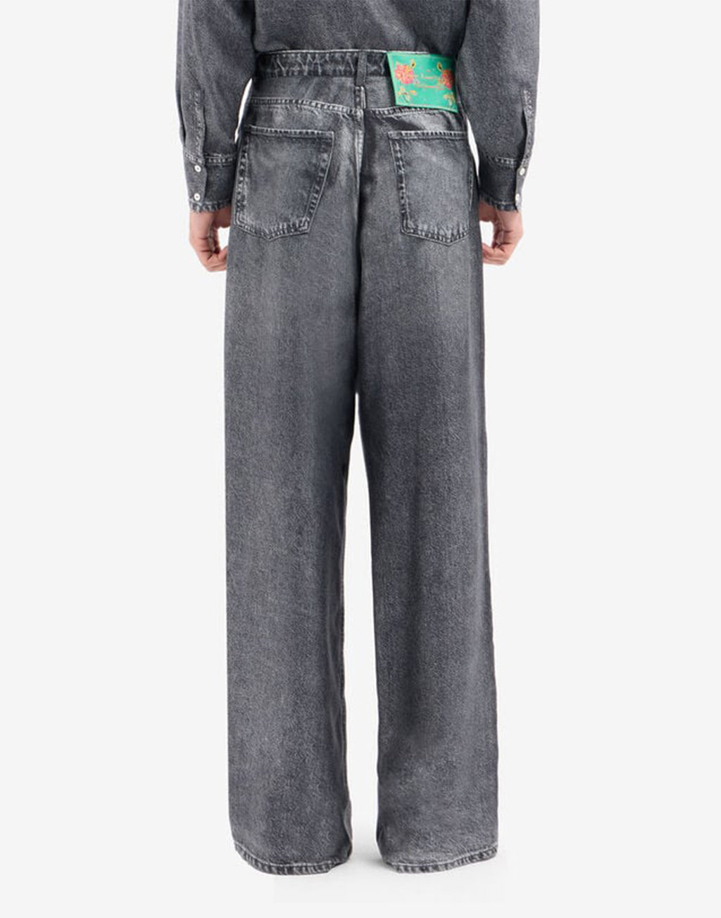 PIERRE-LOUIS MASCIA Pantaloni in Seta Stampa Denim Black