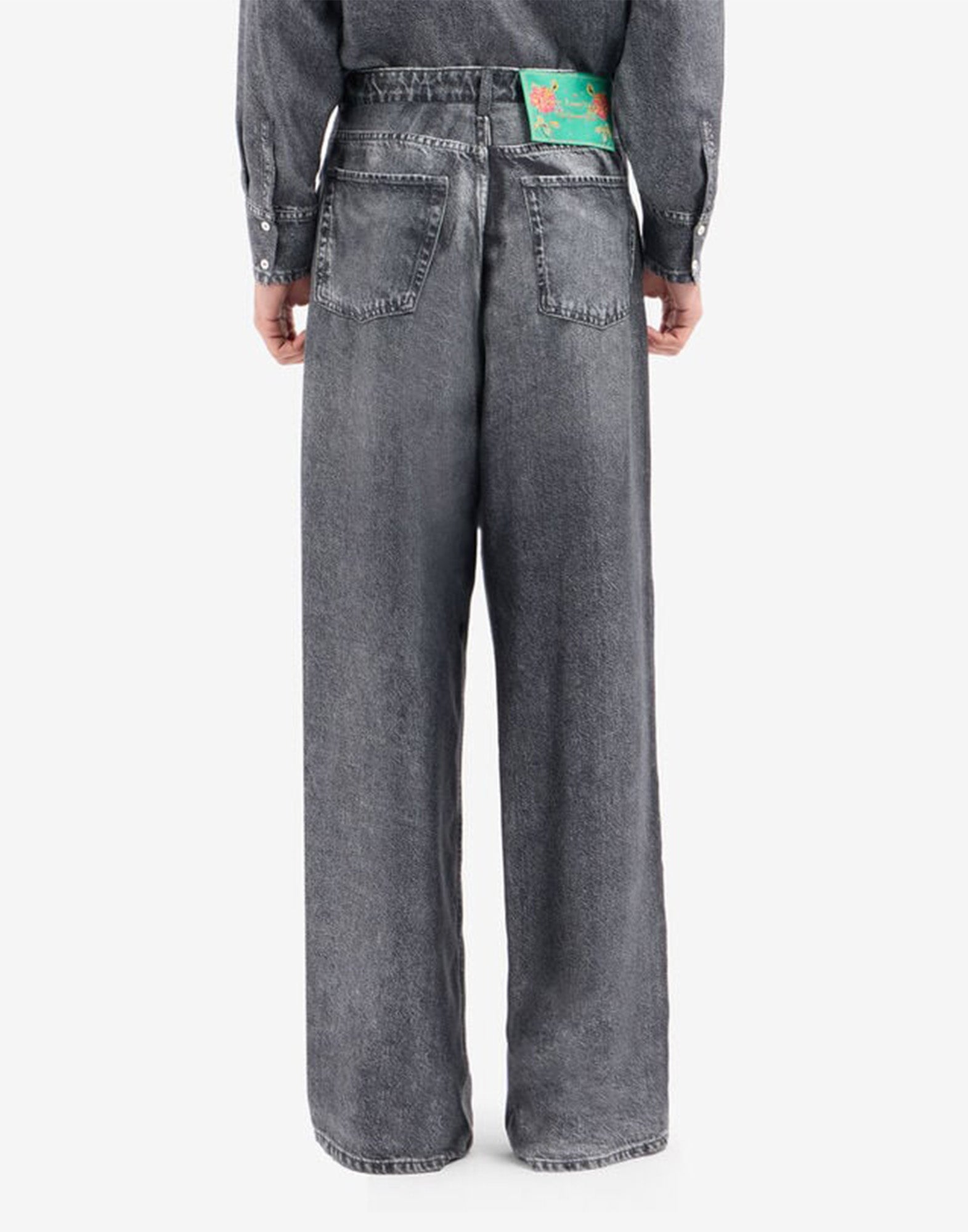 PIERRE-LOUIS MASCIA Pantaloni in Seta Stampa Denim Black