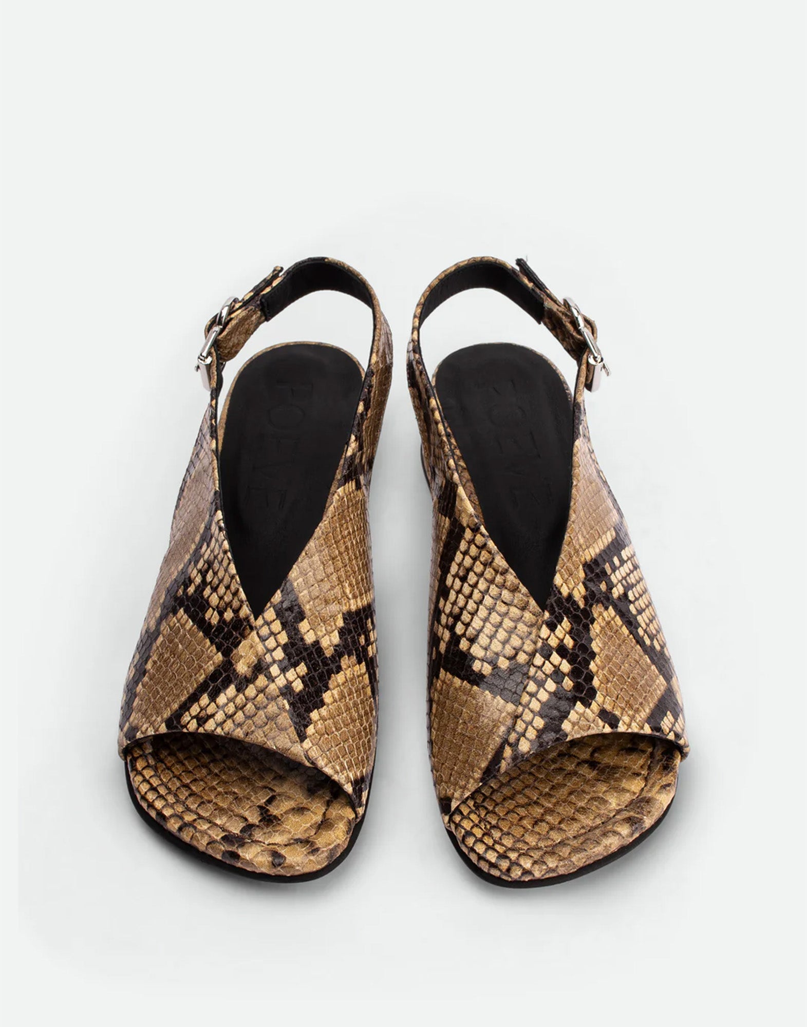 POEVE Sandali Christin in Pelle Stampa Pitone