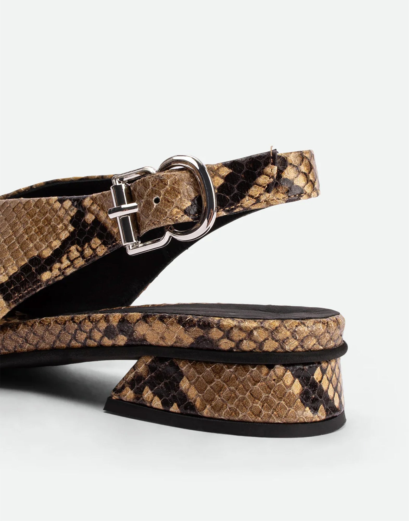 POEVE Sandali Christin in Pelle Stampa Pitone