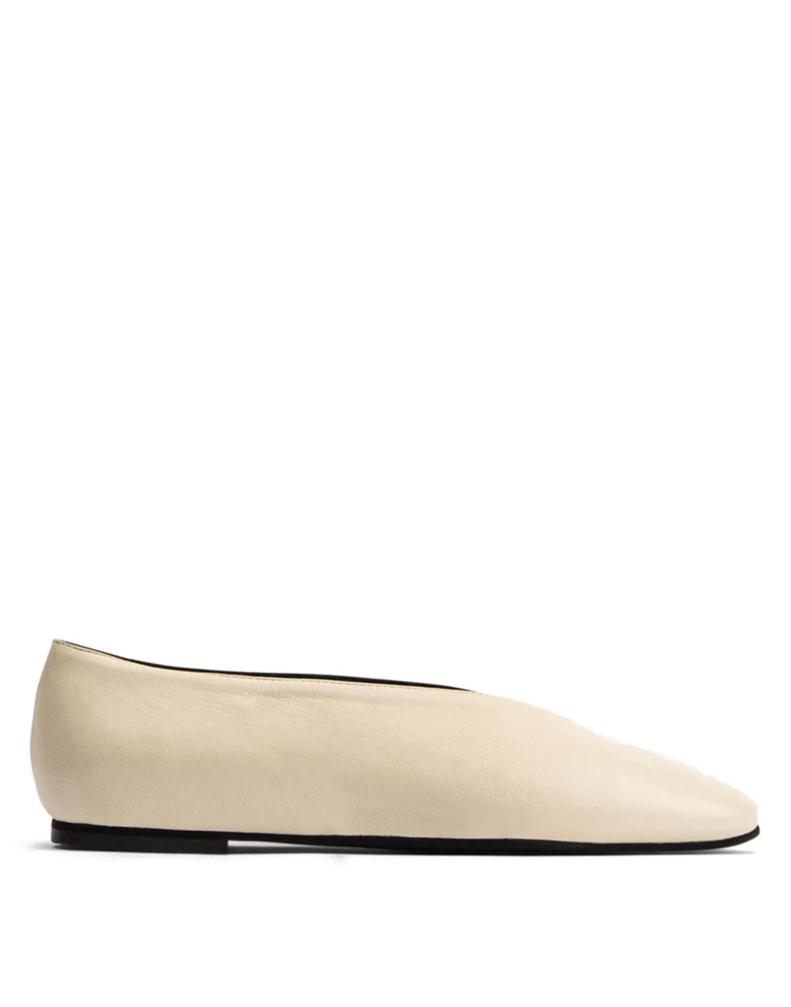 POEVE Reese Ballerine in Nappa con Punta Almond Avorio