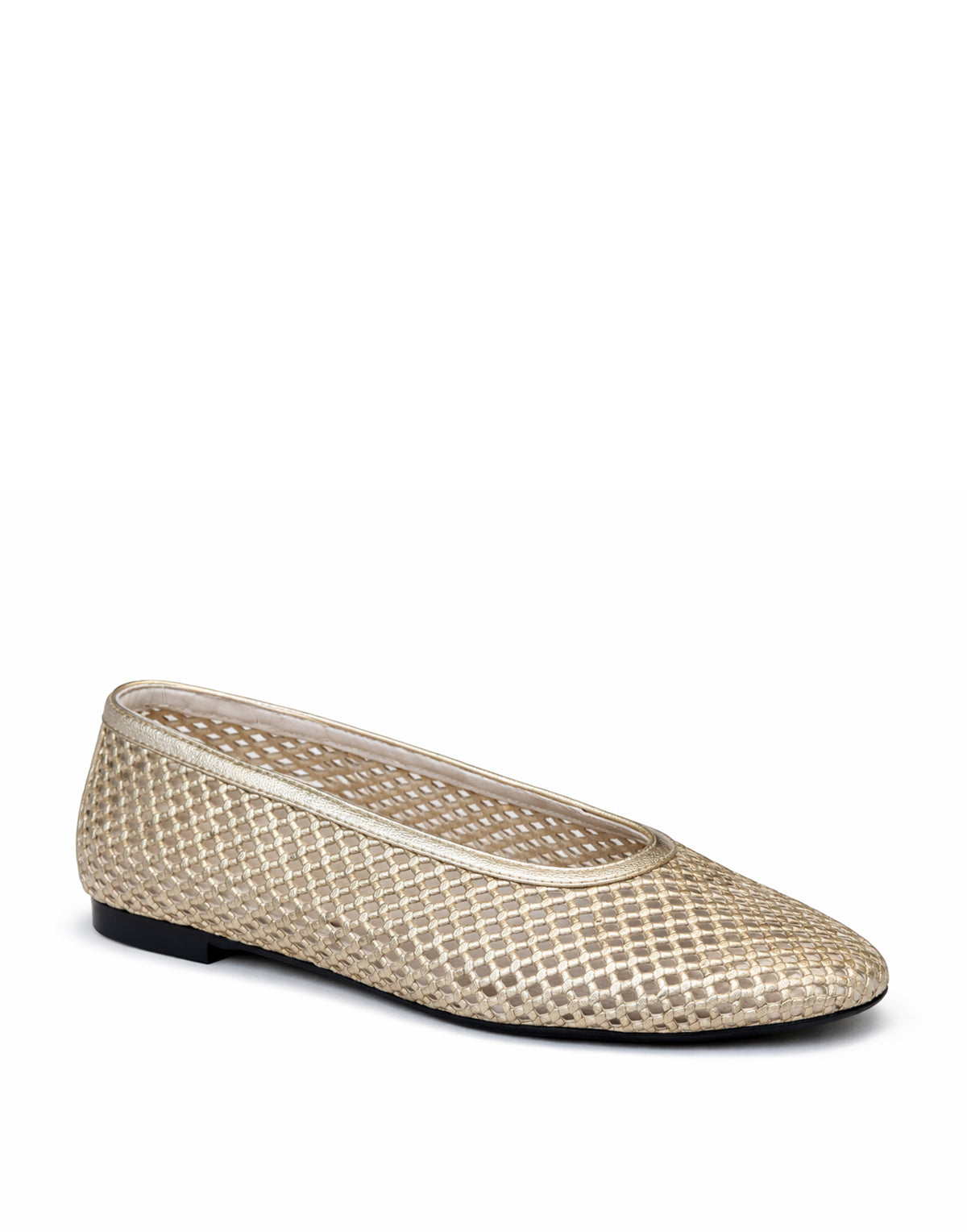 POEVE Ballerine in Pelle Traforata Platino