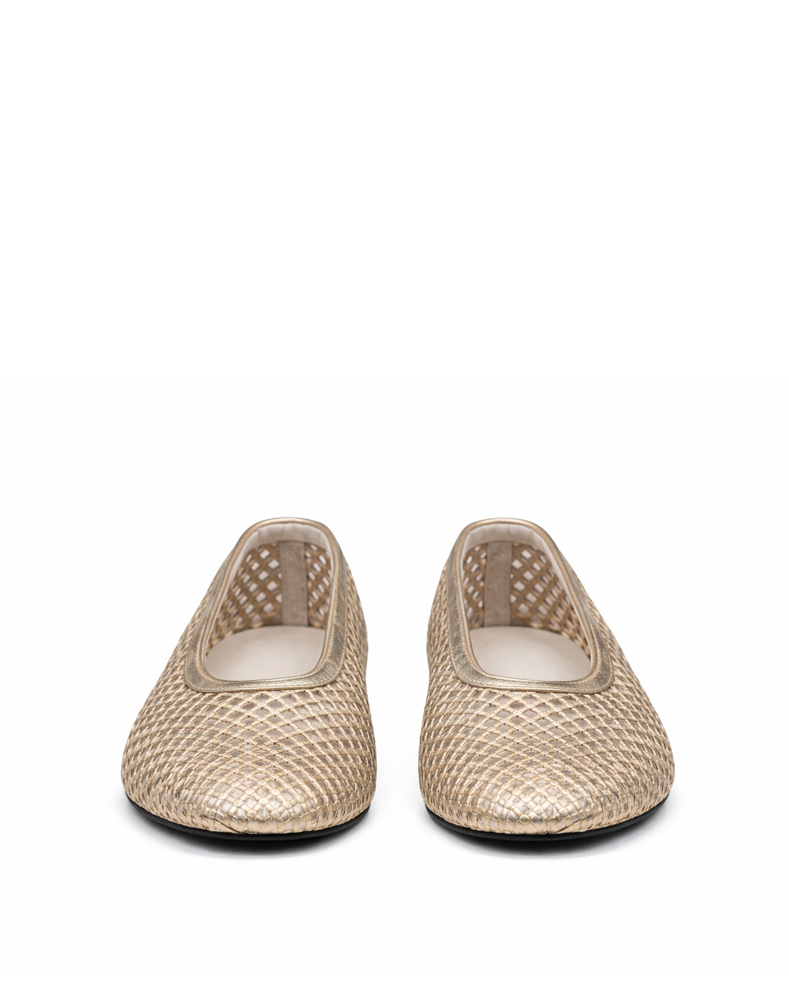 POEVE Ballerine in Pelle Traforata Platino