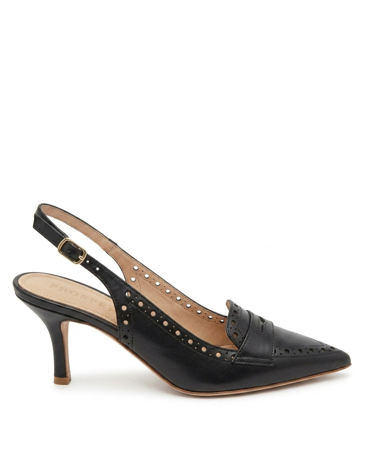 PROSPERINE Slingback in Pelle Spazzolata Nera