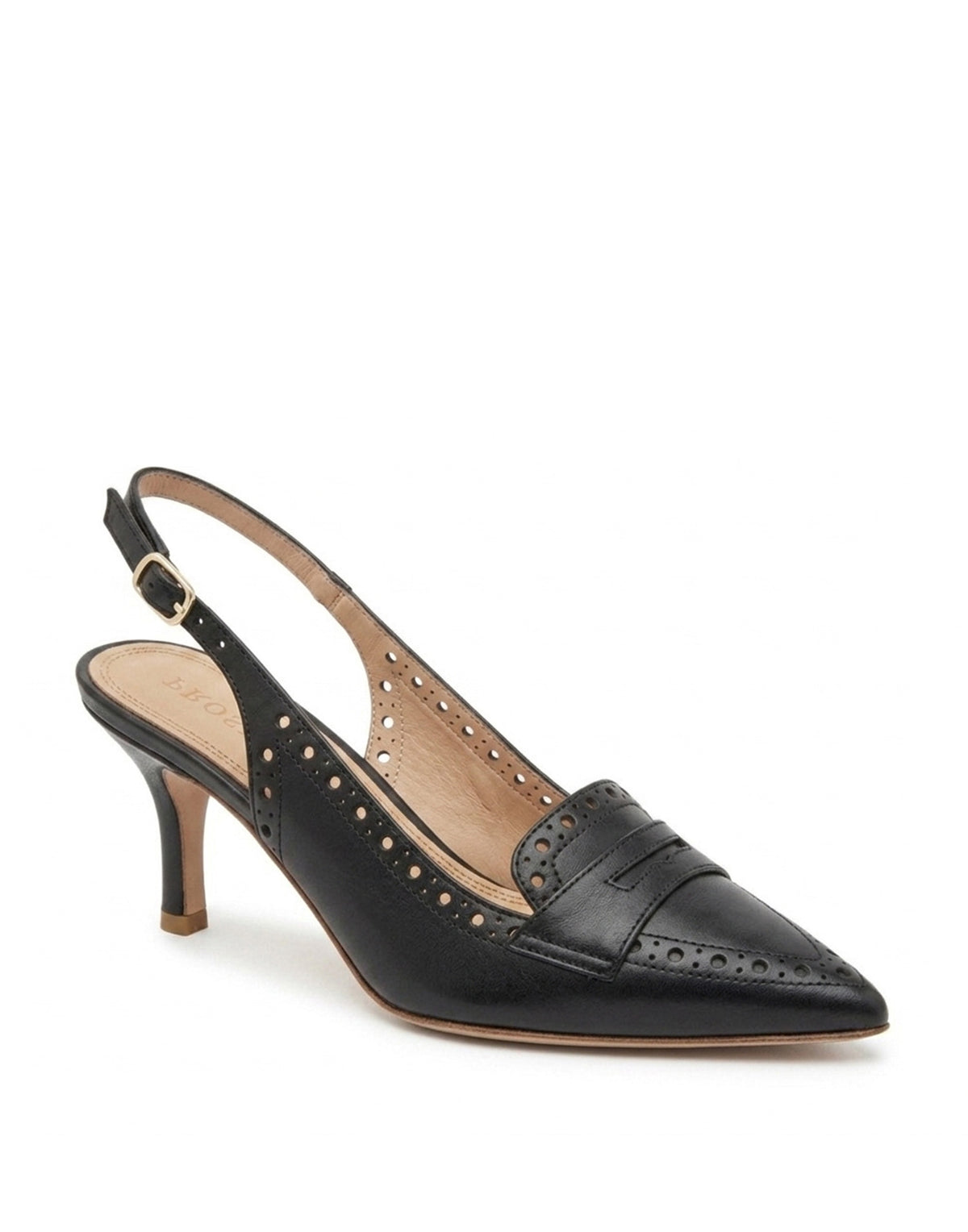 PROSPERINE Slingback in Pelle Spazzolata Nera