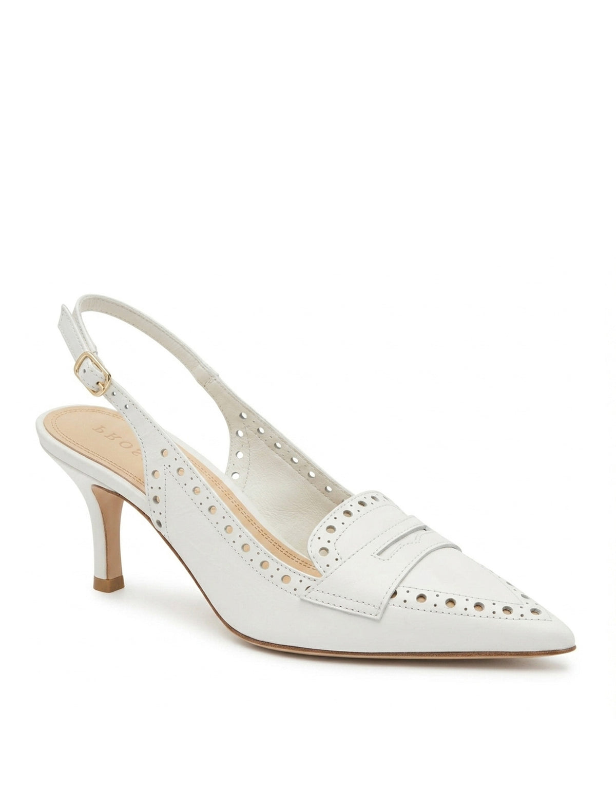 PROSPERINE Slingback in Pelle Spazzolata Bianca