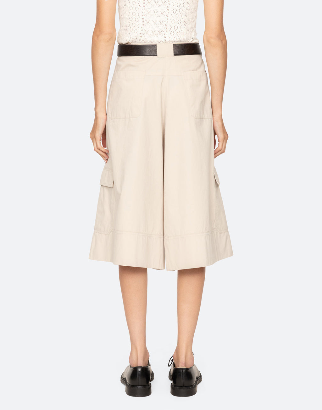 SEA NY Bermuda Culottes Workwear in Cotone Stone