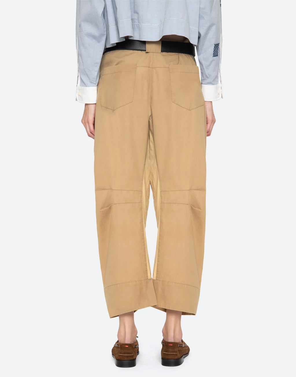 SEA NY Andrea Pantaloni Workwear in Cotone con Cintura Bicolore