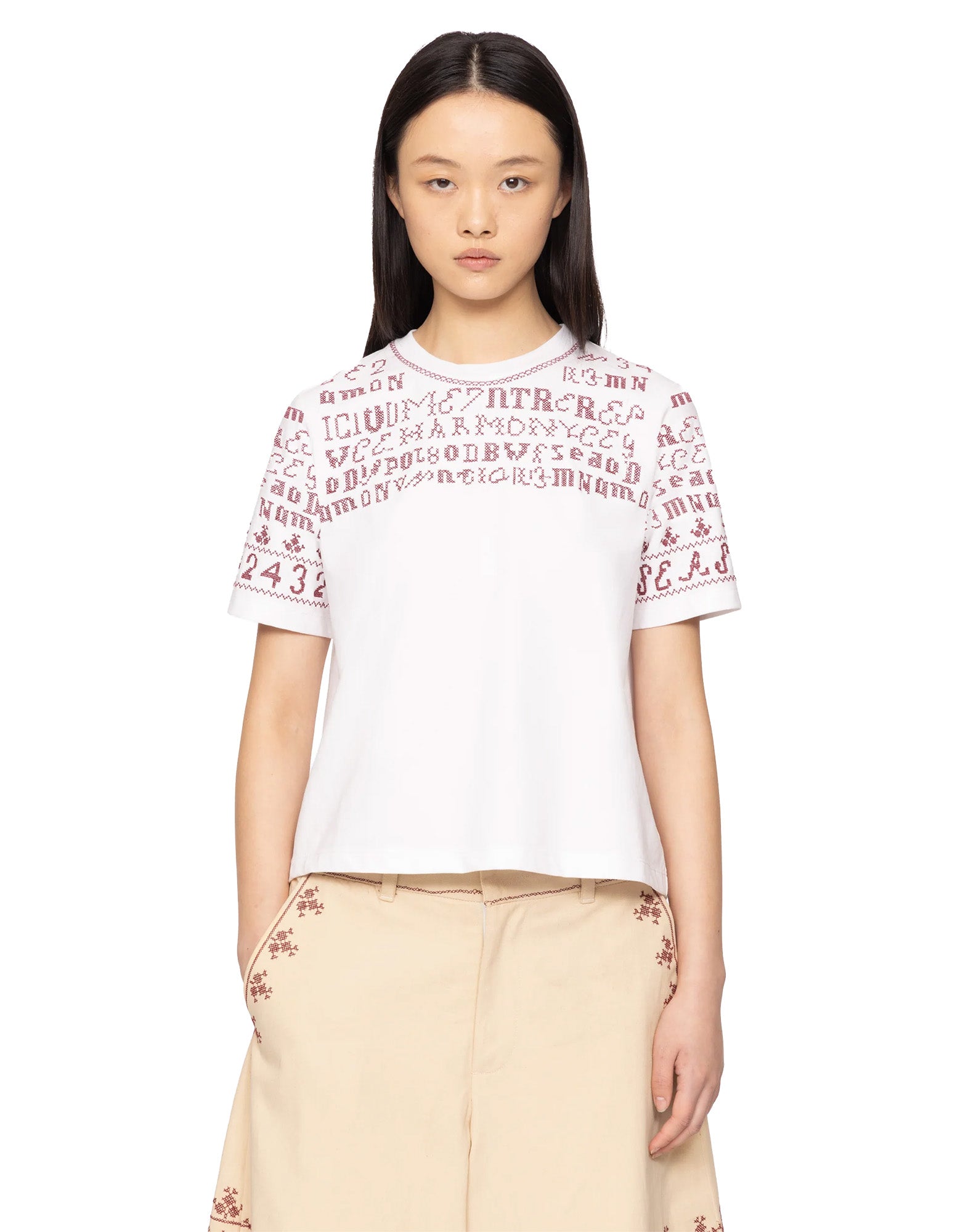 SEA NY T-Shirt in Cotone Ricamata