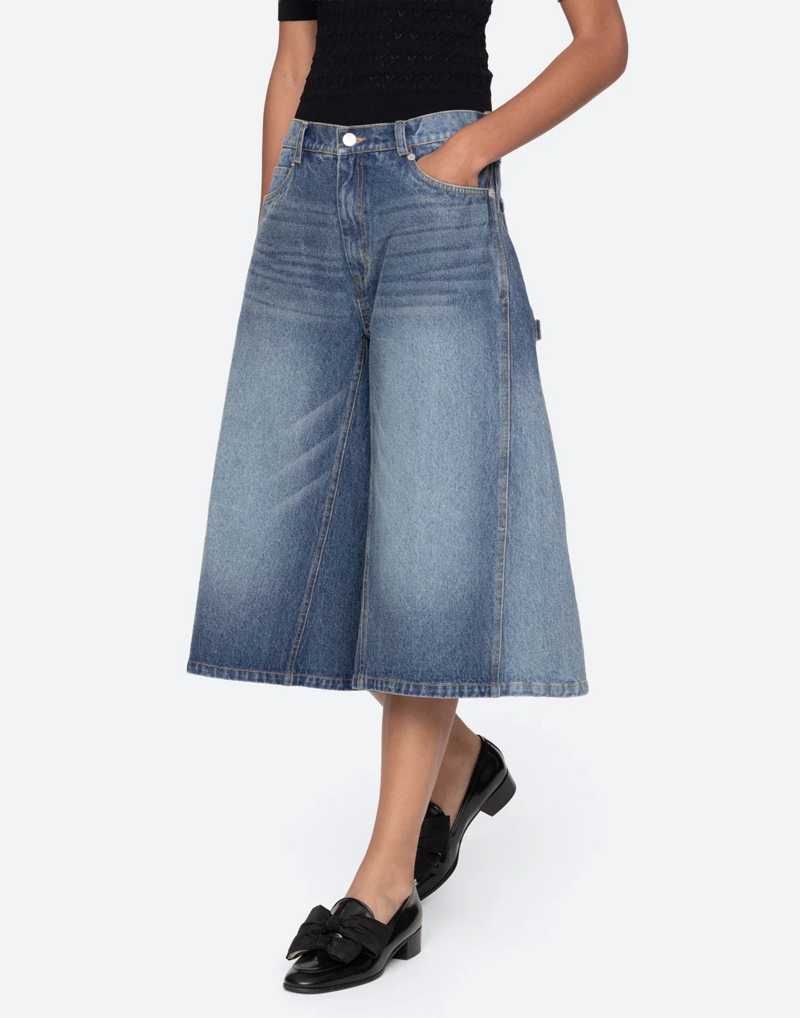 SEA NY Denim Culottes Lyssa