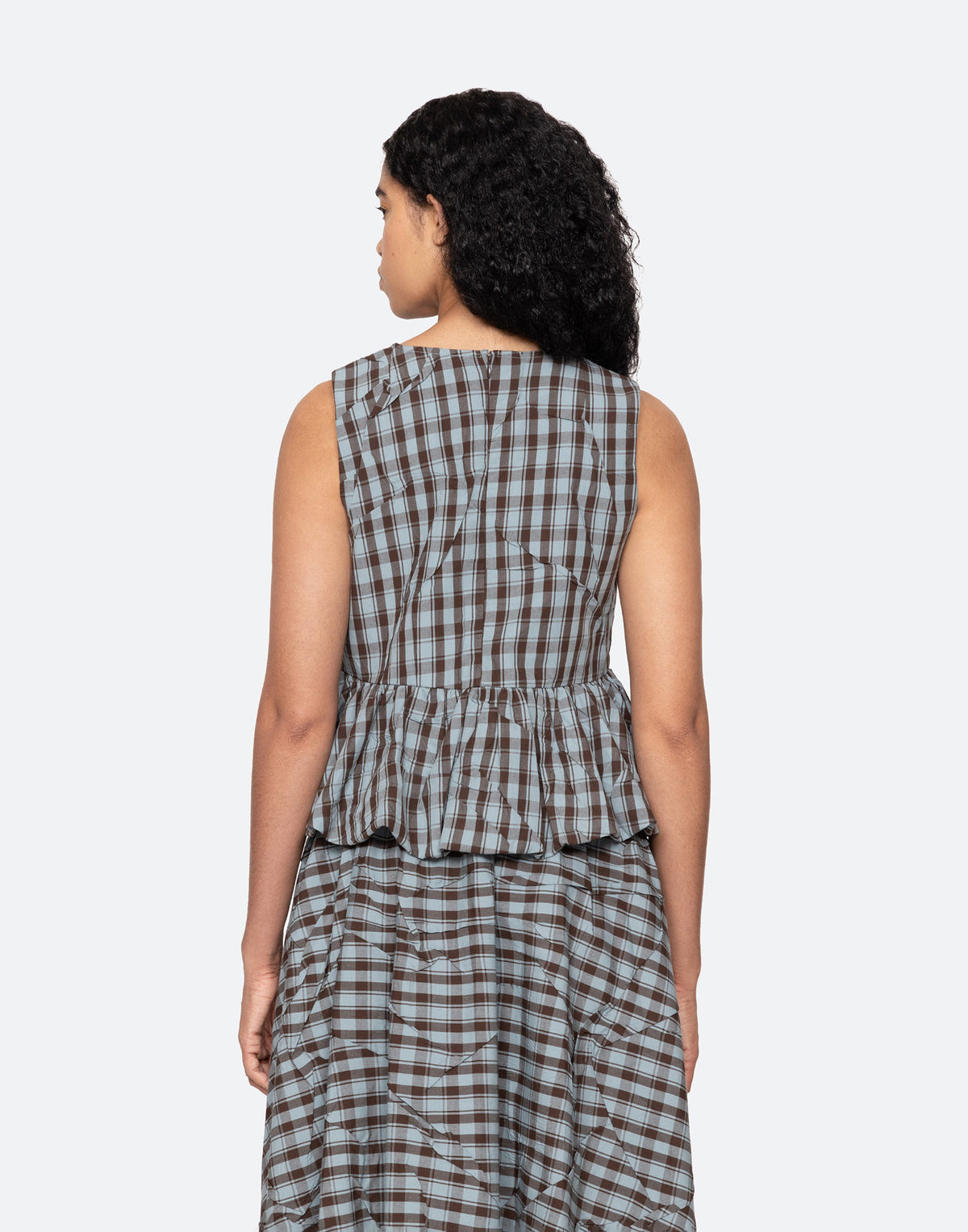 SEA NY Tank Top Ophelia in Cotone a Quadri