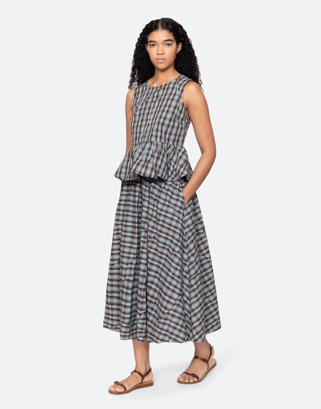 SEA NY Tank Top Ophelia in Cotone a Quadri