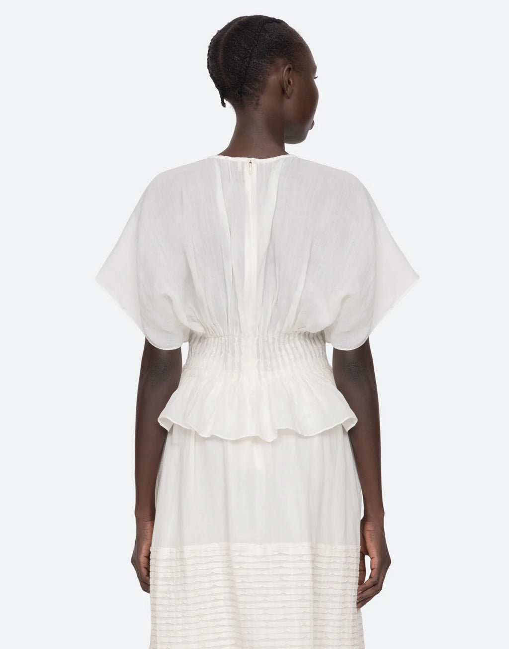 SEA NY Top in Cotone con Pintuck Bianco
