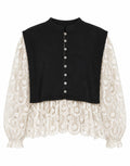 SEA NY Ellison Top in Viscosa con Ricami in Pizzo