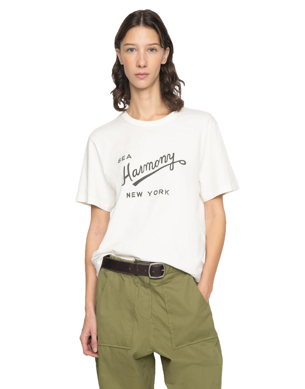 SEA NY T-Shirt con Logo Harmony Cream